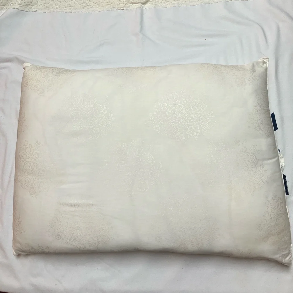 2 Ralph Lauren Polyester Fill Bed Pillow Cotton Cover White USA Made 20 X 28
